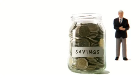 A jar with coins that decreases Stock Footage 11285564