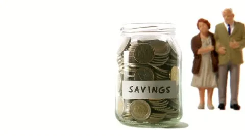 A jar with coins that decreases Video stock 11351895