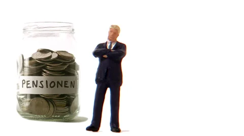 A jar with coins that decreases. Video stock 51842967