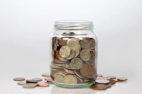 Jar of coins Foto stock