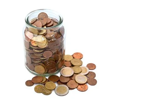 Jar of coins Stock Photos