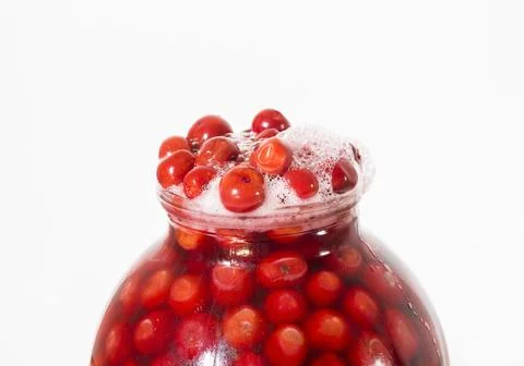 Jar of compote exploded Stock Photos