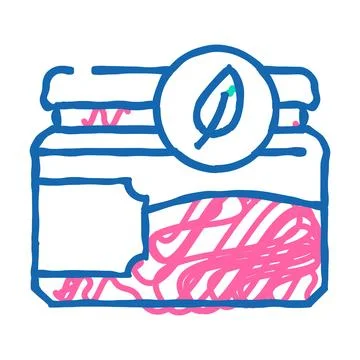 Jar for cosmetics zero waste icon doodle illustration Stock Illustration