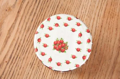 Jar of cranberry jam Foto stock