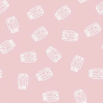 Jar cucumber line seamless pattern Stock Illustration