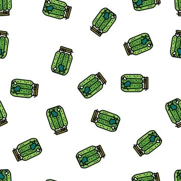 Jar cucumber vector seamless pattern Stock Illustration