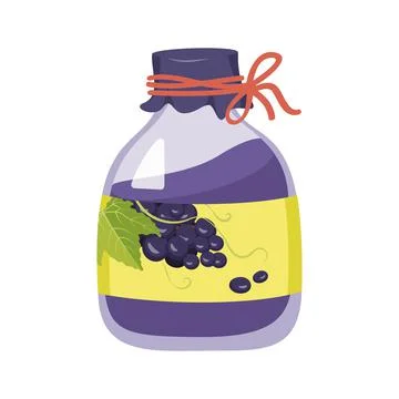 Jar of dark grape jam Illustration