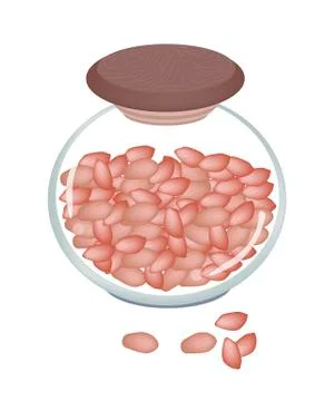 Jar of Dried Peanuts on White Background Stock Illustration