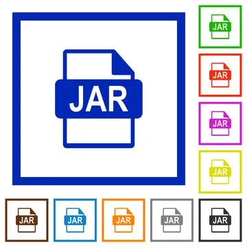 JAR file format flat framed icons Stock-Illustration