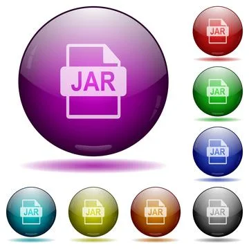 JAR file format glass sphere buttons 库存插图