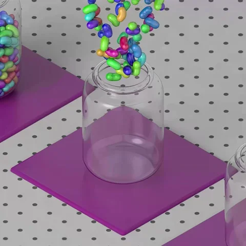 Jar filled with Jelly Bean Stock Footage 232678758