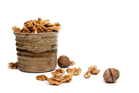 Jar full of walnuts Fotos de archivo