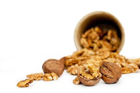 Jar full of walnuts Fotos de archivo