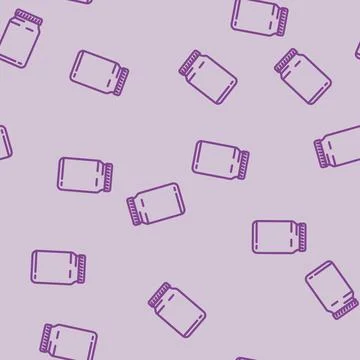 Jar glass package line vector seamless pattern Illustrazione stock