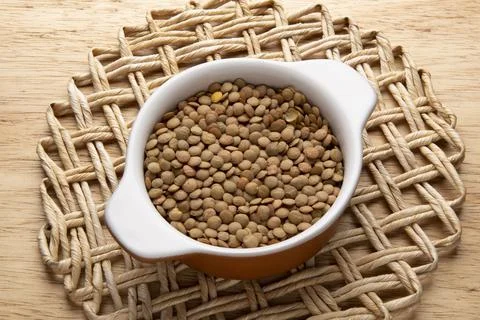 Jar with grain - raw ingredient for preparing dishes Foto stock