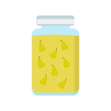 Jar with gursha compote on white background for use on site Illustrazione stock