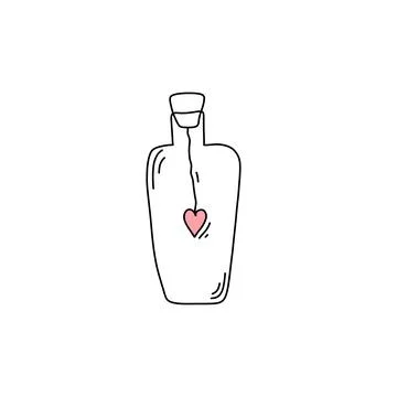 Jar with hearts, doodle Stock Illustration
