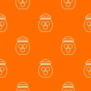 Jar of honey pattern vector orange Stock Illustration