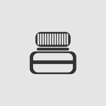 Jar icon flat. Stock Illustration