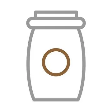 Jar icon with label. Concept of packaging, storage, and preservation. Stock Illustration