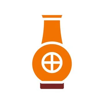 Jar icon solid orange brown colour chinese new year symbol perfect. Stock Illustration