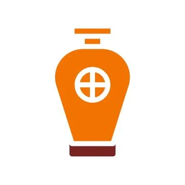 Jar icon solid orange brown colour chinese new year symbol perfect. Illustrazione stock