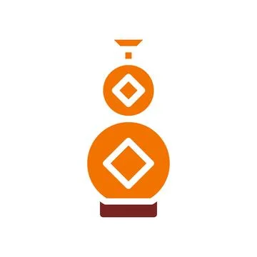 Jar icon solid orange brown colour chinese new year symbol perfect. Stock Illustration