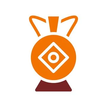 Jar icon solid orange brown colour chinese new year symbol perfect. イラスト素材