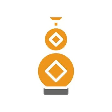 Jar icon solid style orange grey colour chinese new year symbol perfect. Stock Illustration