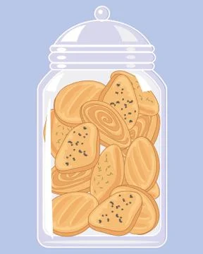 Jar of indian biscuits Stock Illustration