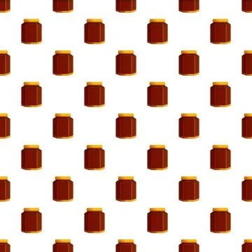 Jar of jam or honey seamless pattern background Stock Illustration
