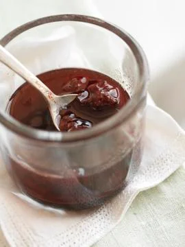 Jar of Jam with Spoon Stock Photos