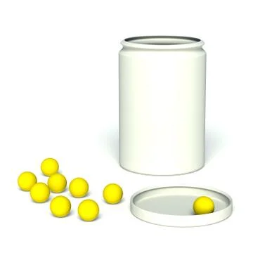 Jar with the lid open with vitamins Stock Illustration