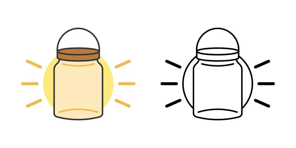 Jar light lantern icon Illustrazione stock