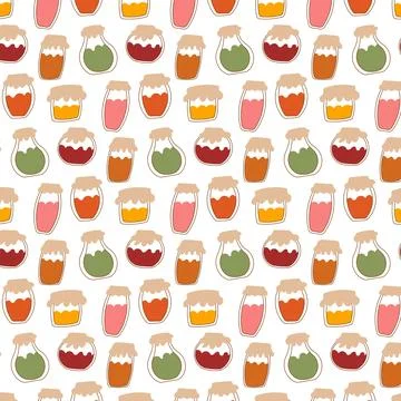 Jar line jam colored doodle pattern textile Illustrazione stock