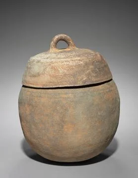 Jar with Loop Handle, AD 200s-300s. Korea, Baekje kingdom (18 BC-660). Eart.. Stock Photos