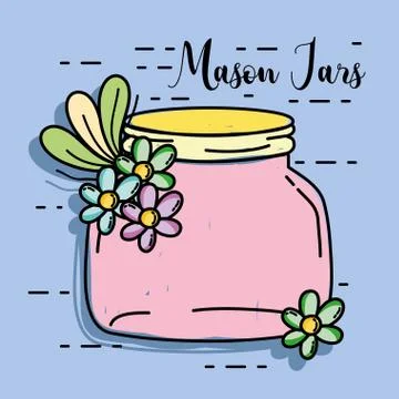 Jar mason rustic style preserve Stockillustratie