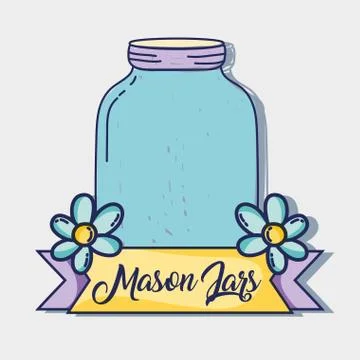 Jar mason style with rustic preserve イラスト素材