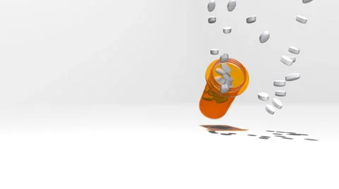 Jar with medications fall Stock Footage 60696807