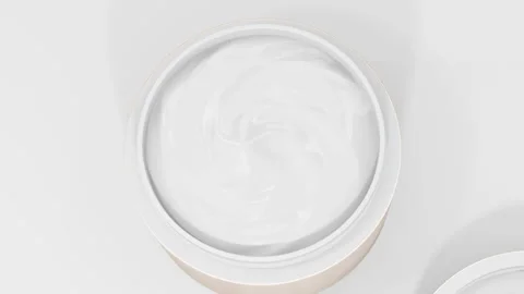 A jar with milk cream for the face. Stock Footage 88747361