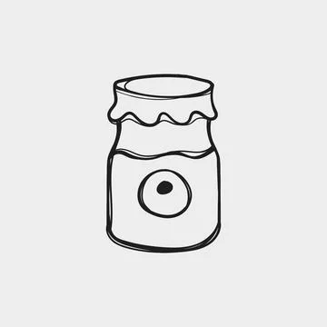 Jar with milk hand drawn vector illustration Stock Illustration