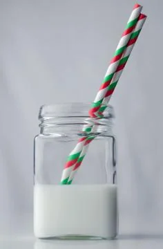 Jar with milk Stock Photos