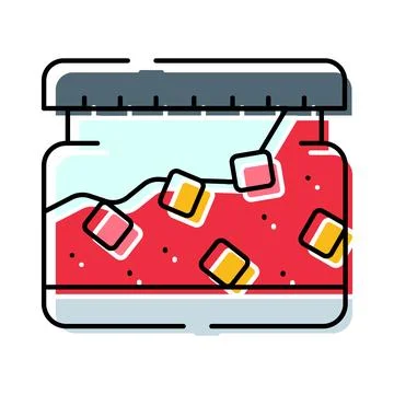 Jar of mixed fruit jam or preserve Stock Illustration