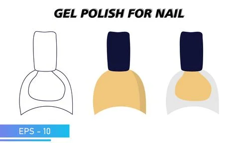 A jar of nail polish. A simple jar, a transparent colored jar and a silhouette Stock Illustration