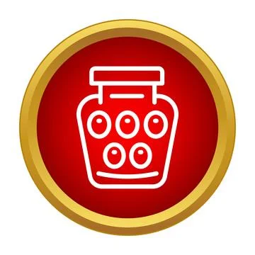 Jar of olives icon representing preserved food Stock Illustration