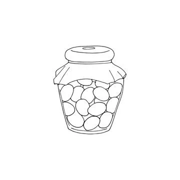 Jar of olives Stock Illustration