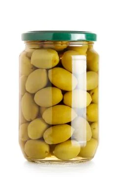 Jar of olives Stock Photos