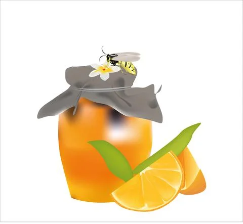 Jar with orange honey Stock Illustration