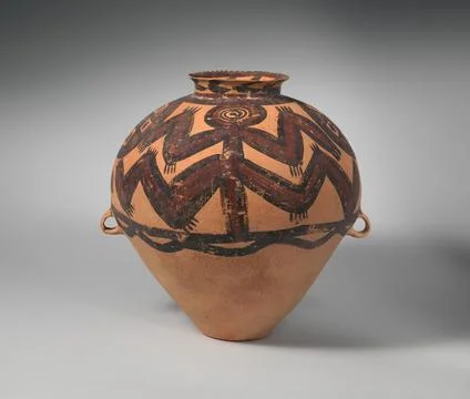 Jar with Painted Decoration of "Frog" Pattern ca. 23002000 B.C. China. Jar .. 写真素材