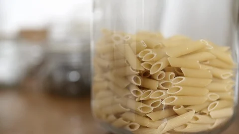 Jar of Pasta Slow Movement Stock Footage 106082427